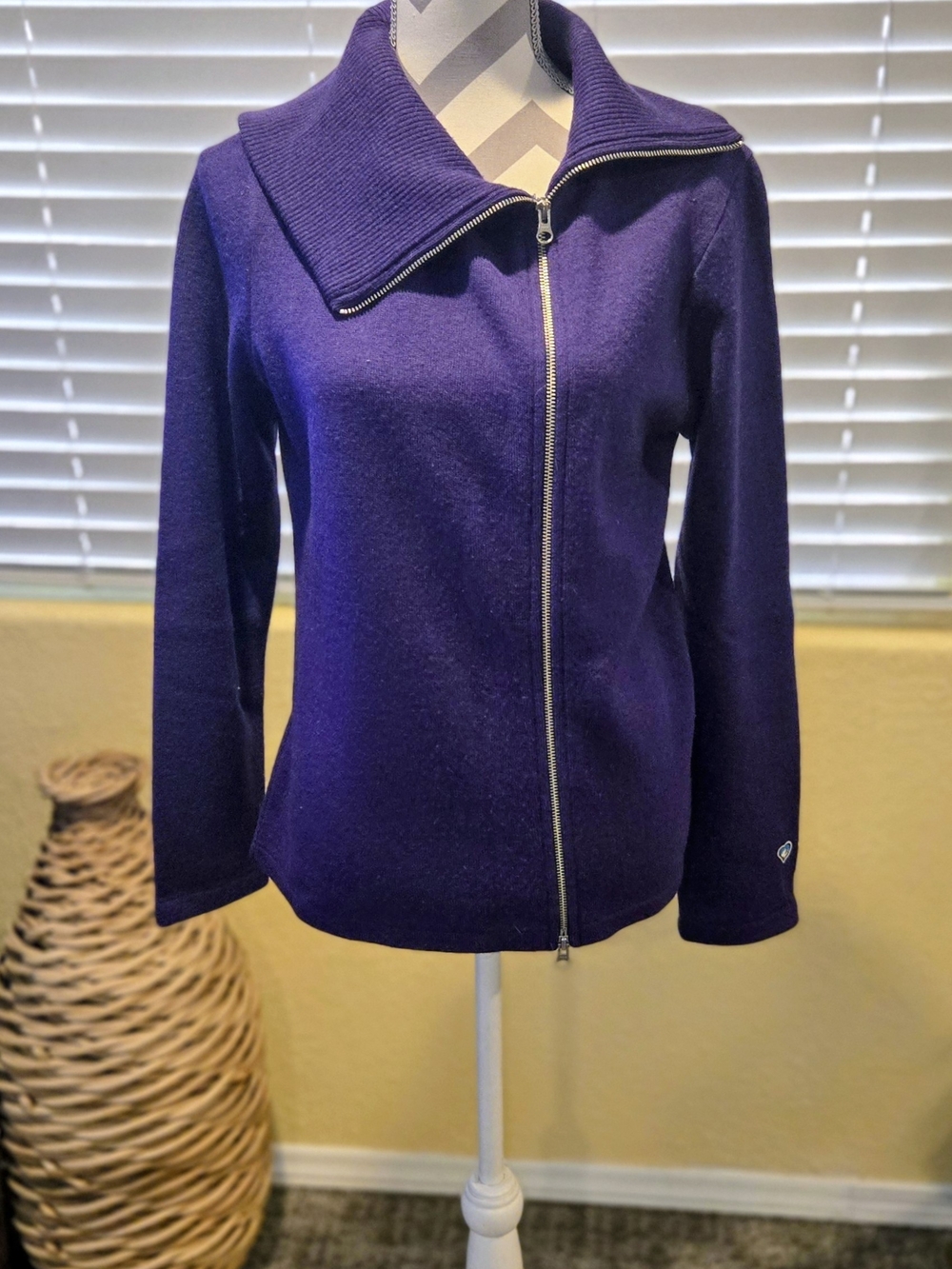 Kuhl Purple Zip-Front Funnel Collar Sweater